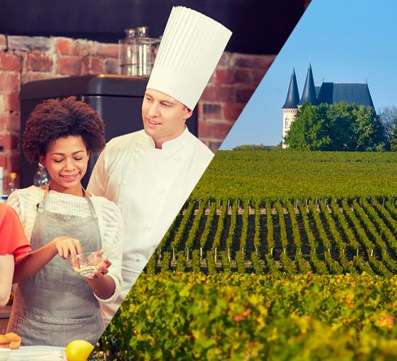Visite privée oenologique et gastronomique dans la région de Bordeaux avec cours de cuisine