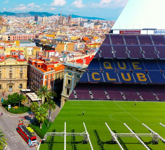 Visite privée panoramique pour des supporters de football à Barcelone